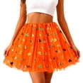 thumbnail image 1 of St. Patrick's Day Tulle Skirts Womens Rave Outfits Elastic Waist Tutu Mesh Mini Skirts Dance Party Orange, Free Size, 1 of 5