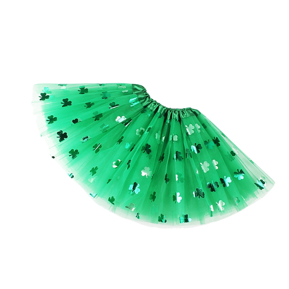 Kleeblatt Kostüm FEPITO St.Patrick's Day Parade Kostümzubehör-Set Beinhaltet Shamrock Green Tutu Tüllrock Und Shamrock Stirnband Halskette Für St.Patrick's Day Dekoration Party Supplies St. Patricks Day Kostüm