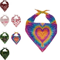 St. Patrick's Day & Valentine's Themed Pet Dog Scarf - Adjustable Soft Cotton Handkerchief for Small Medium Large Dogs, Festive Shamrock & Heart Patterns, Cute Pet Accessory for Holiday, A
