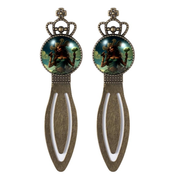 St. Patrick's Day Vintage Copper Crown-Shaped Bookmarks: Stainless Steel Book Accessories and Markers - a Gift for Readers and Book Lovers [Set of 2]