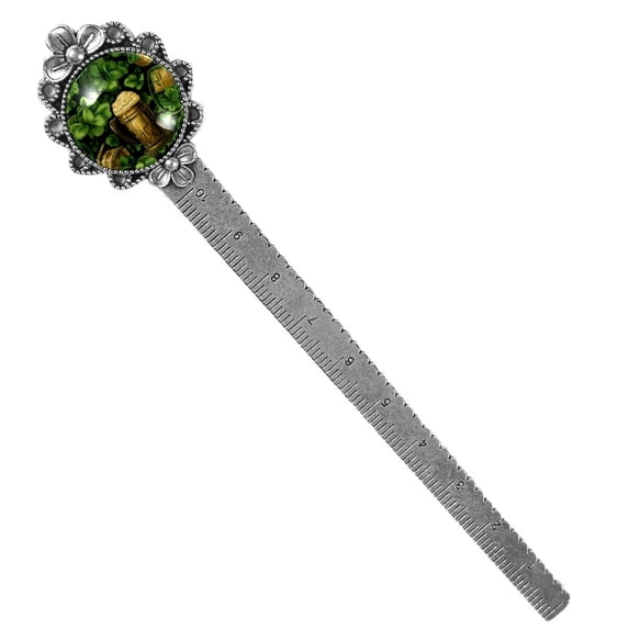 St. Patrick's Day Vintage Silver Lace-Edged Bookmark, a Gift for Readers and Book Lovers - Book Marker and Reading Accessory