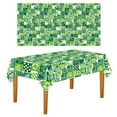 thumbnail image 1 of St. Patrick's Day Vinyl Flannel Tablecloth - 54x108 Inch Irish Clover Print Rectangular Table Cover for Kitchen, Dining, Party & Outdoor Decor,B, 1 of 6