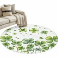 thumbnail image 1 of St. Patrick's Day Washable Area Rug&nbsp;4 ft Watercolor Falling Green Lucky Shamrocks Plant Soft Round&nbsp;Rugs for Living Room, Non Slip Carpet for Bedroom&nbsp;Entryway Dining Room, 1 of 9