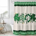 thumbnail image 1 of St. Patrick's Day,Waterproof Fabric Shower Curtain,Green Shamrock Farmhouse Plaid Eucalyptus Waterproof Fabric Shower Curtain for Bathroom Bathtubs Shower Curtains with 12 Hooks Small 36x72in, 1 of 8