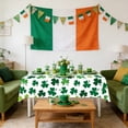 thumbnail image 1 of St. Patrick's Day Waterproof Tablecloth - Festive Holiday Irish Party & Decorations 2026 Dinner Decor, Shamrock Table Cover for Irish Party & Dinner Decor, Reusable Holiday Table Linen, 53.9*107.8in, 1 of 5