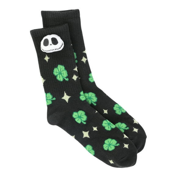 St. Patrick's Day Women's Disney Nightmare Before Christmas Pom Crew Socks, 1-Pack, Size 4-10