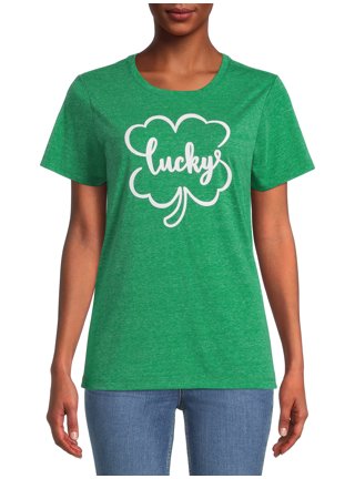 St Patricks Day Womens Short Sleeve Crew Neck Leaf Letter Printed T Shirt  Top Casual Loose Shirts Tee Long Sleeve, Ag, Large : : Clothing,  Shoes & Accessories