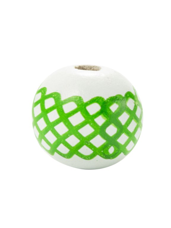St. Patrick’s Day Wooden Beads Craft Set, 30-Piece Green & White Printed Beads – Shamrock, Hat & Clover Shapes for Garland, Jewelry, Keychains, Party Decor