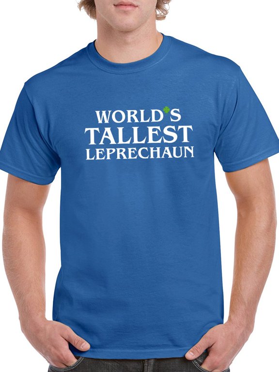 St Patrick's Day World's Tallest Leprechaun Graphic Men Royal Blue T-Shirt, Male x-Large
