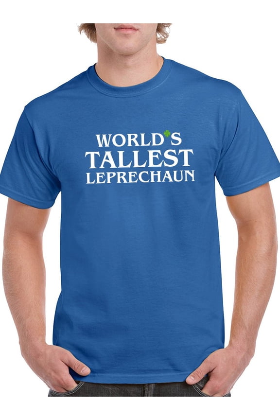 St Patrick's Day World's Tallest Leprechaun Graphic Men Royal Blue T-Shirt, Male x-Large