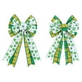 thumbnail image 1 of St. Patrick's Day Wreath Bows, Yellow Green Buffalo Plaid Bows for Wreath Green Glitter Shamrock Bow for Front Door Irish Holiday Hanging Yarn Wreath Bows for Outdoor Fence Party Decor, 1 of 6