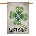thumbnail image 1 of St. Patrick's Day Yard Flags Irish Garden Flag Green Polka Dots Shamrock Clover Welcome Outdoor Flags 28''×40'' Burlap Vertical Double Sided Garden Flags for Home,Spring Outdoor Decor, 1 of 1