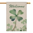 thumbnail image 1 of St. Patrick's Day Yard Flags Irish Outdoor Flag Shamrock Clovers Welcome Lucky Green Yard Flags 28''×40'' Linen Vertical Double Sided House Flag for Home,Garden Decor, 1 of 6