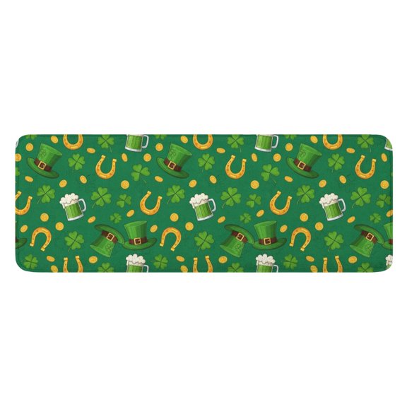 St. Patrick's Day and Beer Mugs Kitchen Runner Rug 17"X47", Non-Skid Washable Mat, Decorative for Kitchen, Sink & Laundry