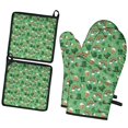 thumbnail image 1 of St. Patrick's Day and Clovers Green Kitchen Oven Mitt and Pot Holder Set 2 Pcs, Heat Resistant Up To 392 °F, for Baking, Cooking and Grilling, 1 of 6