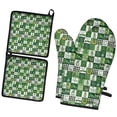 thumbnail image 1 of St. Patrick's Day and Gnomes Green Kitchen Oven Mitt and Pot Holder Set 2 Pcs, Heat Resistant Up To 392 °F, for Baking, Cooking and Grilling, 1 of 6