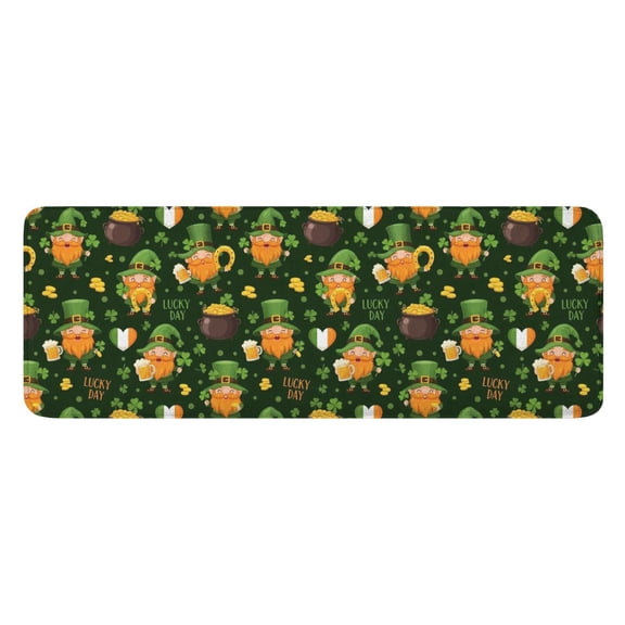 St. Patrick's Day and Hearts Kitchen Runner Rug 17"X47", Non-Skid Washable Mat, Decorative for Kitchen, Sink & Laundry
