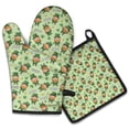 thumbnail image 1 of St. Patrick's Day and Lucky Text Kitchen Oven Mitt and Pot Holder Set 2 Pcs, Heat Resistant Up To 392 °F, for Baking, Cooking and Grilling, 1 of 6