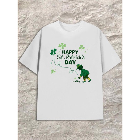 St. Patrick's Day men white Comfortable loose T-shirt Fashion Unisex Shirt Cotton tshirts Trendy Unisex Shirt Short Sleeve tshirts Trendy Unisex Shirt Printed tshirts