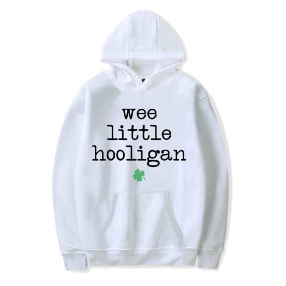 St Patrick's Day merch  Wee Little Hooligan  Hooded Drawstring Pocket Sweatshirt Men/women funny  Pullover