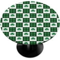 thumbnail image 1 of St. Patrick''s Decor Round Fitted Tablecloth Green Clover Grid Small Round Table Cover with Elastic Edge Wipeable Holiday Circle Table Cloths for Party Patio Kitchen Decor Fit for 40"-44" Table, 1 of 6