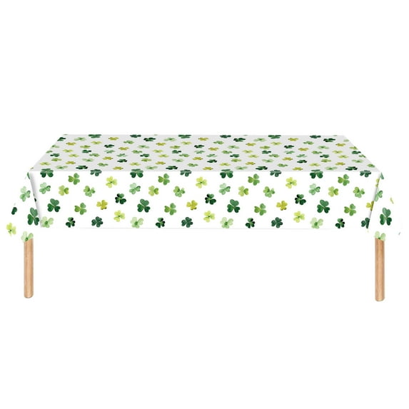 St. Patrick's Decor Tablecloth Shamrocks Themed Party Tablecloths Rectangle Plastic Tablecloth for Holiday Party Decorations(107.8x53.9IN)