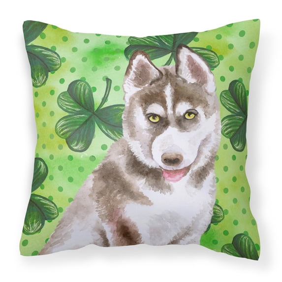 St Patrick's Design with Dog Fabric Decorative Pillow