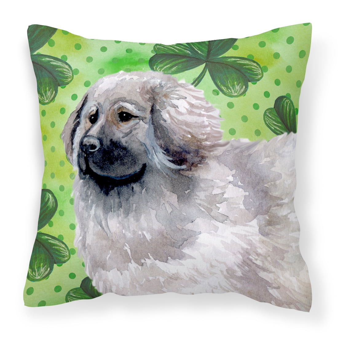 St Patrick's Design with Dog Fabric Decorative Pillow