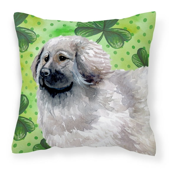 St Patrick's Design with Dog Fabric Decorative Pillow