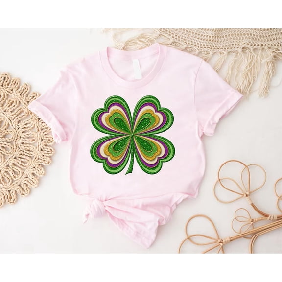 St Patrick's Four Leaf Clover Shirt,Cute St Patrick's Day Shamrock Tee Gift,St Patty's Day Sequin Shirt,Lucky Womens Shirt,Irish Girls Shirt Tshirt All Size S-5XL