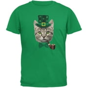 St. Patrick's Funny Cat Irish Green Adult T-Shirt - X-Large