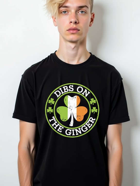 St. Patrick's Ginger Pride Men Crew neck T-shirts black gifts graphic Hip-hop streetwear Fashion Unisex Shirt Short Sleeve tshirts