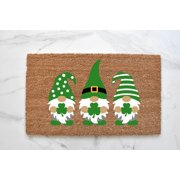 St Patrick''s Gnome Non Slip Rubber Backed Entryway Rugs for Indoor Outdoor Entrance Floor Door Mat Dries Quickly Kitchen Mat Natural Durable Easy to Maintain 17x30 inch