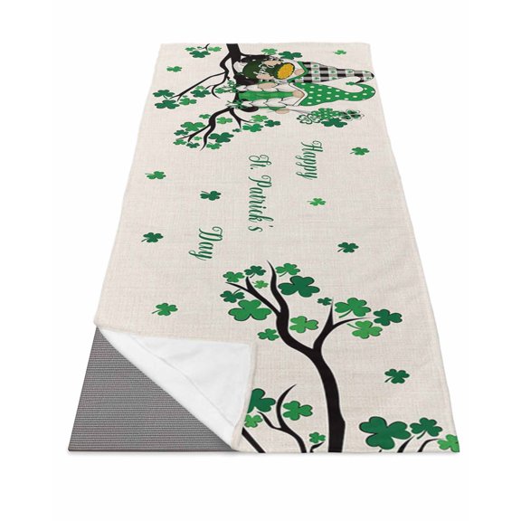 St. Patrick's Gnomes, Yoga Towel for Hot Yoga Non Slip, Green Shamrock Buffalo Clover Coin Yoga Mat Towel Absorbent Yoga Sweat Towels Microfiber Hot Yoga Blanket for Bikram Pilates 26"x74"
