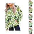 thumbnail image 1 of St. Patrick's Hoodies for Kids Shamrock Long Sleeve Graphic Hooded Sweatshirt with Pockets for Boys Girls Pullover Top, 1 of 1