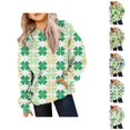 thumbnail image 1 of St. Patrick's Hoodies for Kids Shamrock Long Sleeve Graphic Hooded Sweatshirt with Pockets for Boys Girls Pullover Top, 1 of 1