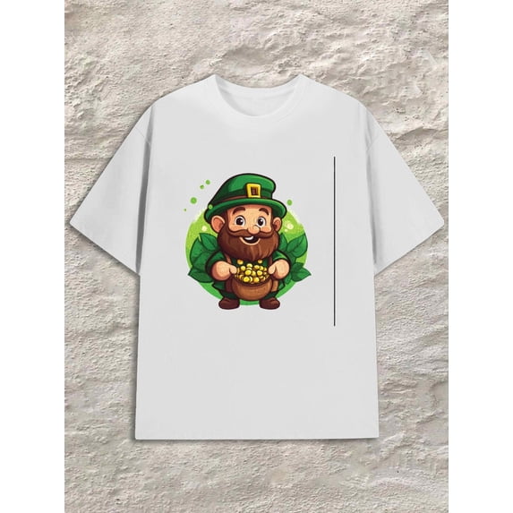 St. Patrick's Leprechaun men white Summer wear Vintage-inspired, comfortable fit Fashion Unisex Shirt Printed tshirts Classic Unisex Shirt Printed tshirts