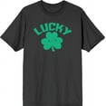 thumbnail image 1 of St. Patrick's Lucky Clover Charcoal Men's Crew Neck Short Sleeve Tee-XXL, 1 of 2