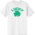 thumbnail image 1 of St. Patrick's Lucky Clover Men's White Crew Neck Short Sleeve Tee-Large, 1 of 2