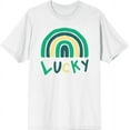 thumbnail image 1 of St. Patrick's Lucky Rainbow Men's White Crew Neck Short Sleeve Tee-XL, 1 of 2