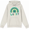 thumbnail image 1 of St. Patrick's Lucky Rainbow Sand Adult Long Sleeve Hoodie-Small, 1 of 3