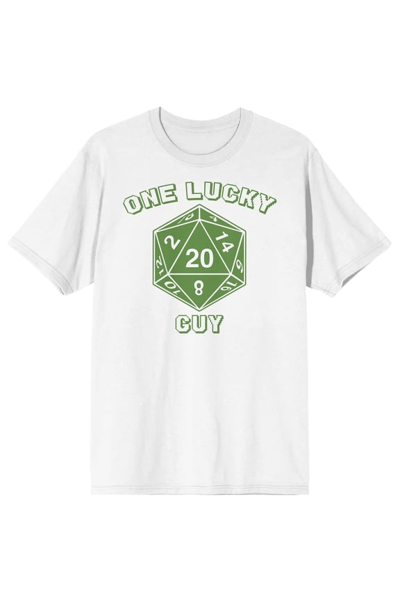 St. Patrick's One Lucky Guy Crew Neck Short Sleeve Men's White T-shirt-Small