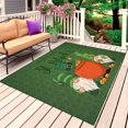 thumbnail image 1 of St. Patrick's Outdoor Rug for Patio/Deck/Porch, Non-Slip Large Area Rug 4 x 6 Ft, Green Lucky Plaid Gnomes Indoor Outdoor Rugs Washable Area Rugs, Reversible Camping Rug Carpet Runner, 1 of 8