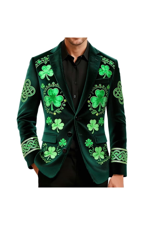 St. Patrick's Print Corduroy For – Stylish Everyday Coat With Distinctive Pattern And Modern Fit