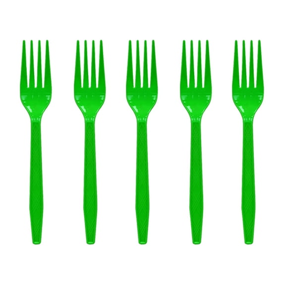 St. Patrick's Promotion,10 Pcs St.Patrick's Day Party Fork, Irish Day Green Plaid Shamrock Round Disposable Fork Dinner Dessert Fork for Irish Holiday Party