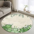 thumbnail image 1 of St. Patrick's Round Area Rug 3.3Ft Washable Circle Rugs for Dining Room Table, Lucky Shamrock Green Eucalyptus Floral Vintage Non-Slip Carpet Floor Mats Indoor Outdoor Carpet Runner Home Decor, 1 of 8