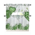 thumbnail image 1 of St. Patrick's Swag Curtains for Living Room/Bedroom Windows, Lucky Shamrock Green Eucalyptus Floral Blue Kitchen Curtains and Valances Set 36 Inch Length, Light Filtering Swags Valance Curtain Panels, 1 of 5