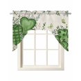 thumbnail image 1 of St. Patrick's Swag Valances for Windows, Small Curtains Drapes, Luck Shamrock Eucalyptus Leaves Flowers Beige Kitchen Window Curtains Over Sink Window Treatment Valance for Bedroom/Bathroom 56"x36", 1 of 5