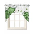 thumbnail image 1 of St. Patrick's Swag Valances for Windows, Small Curtains Drapes, Lucky Shamrock Green Eucalyptus Floral Plants Kitchen Window Curtains Over Sink Window Treatment Valance for Bedroom/Bathroom 56"x36", 1 of 5