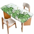 thumbnail image 1 of St. Patrick's Table Cloths for 4 Foot Rectangle Tables, Luck Shamrock Eucalyptus Leaves Flowers Blue Patio Waterproof Elastic Fitted Tablecloths, Washable Rectangular Table Cover for Camping, 1 of 8